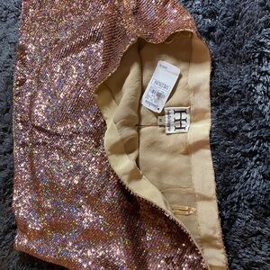 Haute Hippie Sequin Skirt in Pink and Gold